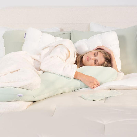 GoVarte Grey Body Pillow - Full Body Ergonomic Support Pillow for Back, Belly, Hips & Legs, Cooling Side Sleeper Pillow for Pregnancy, Maternity & Body Pain Relief