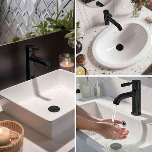 3-in-1 Universal Sink Drain Stopper with Stainless Steel Hair Catcher