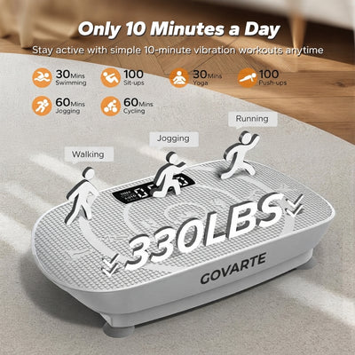 GoVarte Slim Vibration Plate – Compact Whole Body Vibration Trainer for Low-Impact Exercise & Lymphatic Support