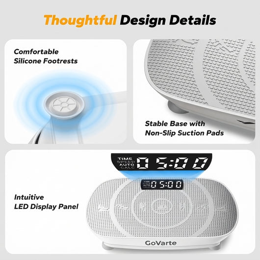 GoVarte Slim Vibration Plate – Compact Whole Body Vibration Trainer for Low-Impact Exercise & Lymphatic Support