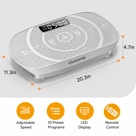 GoVarte Slim Vibration Plate – Compact Whole Body Vibration Trainer for Low-Impact Exercise & Lymphatic Support