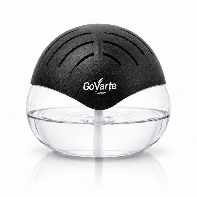 GoVarte Twister Black – Water-Based Air Purifier & Aromatizer with LED Night Light
